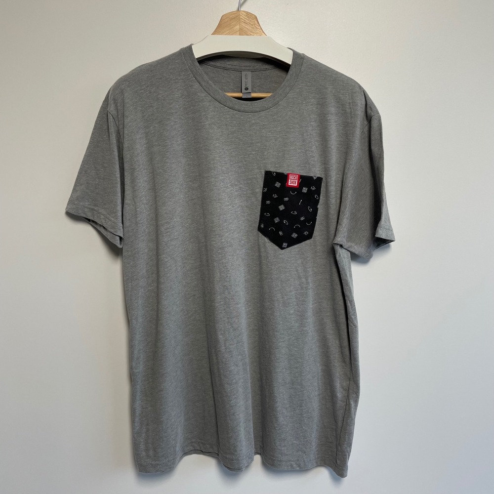 Next Level Apparel Mens Grey Short Sleeve Crew‎ Neck T Shirt Rock Show Pocket L